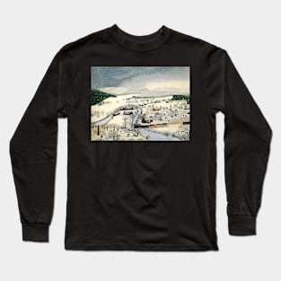 grandma moses - Hoosick Falls in Winter Long Sleeve T-Shirt